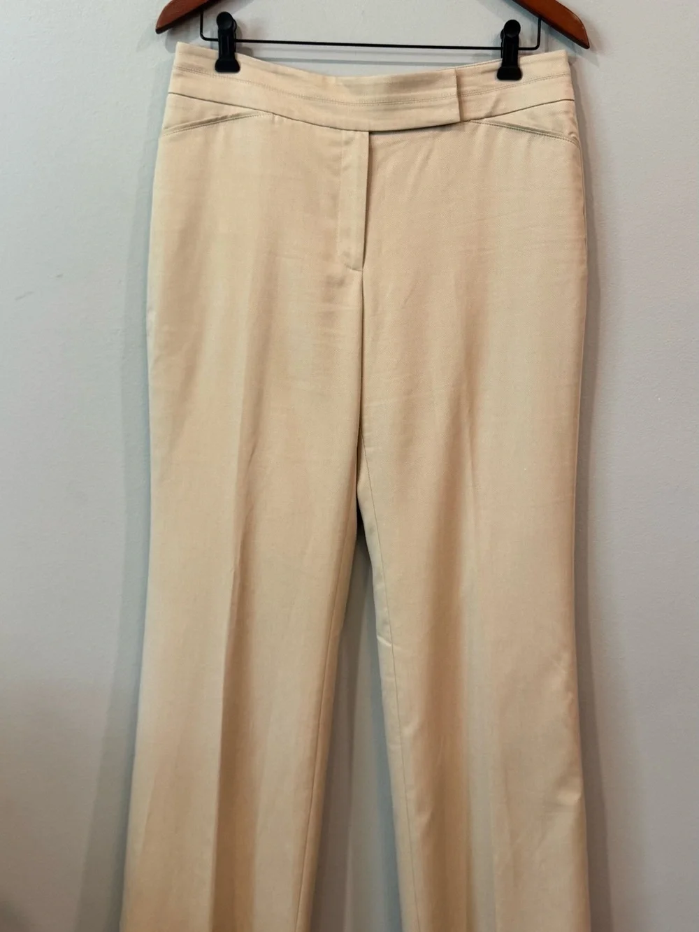White House Black Market Cream Dress Trousers Sz 8